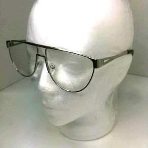 Silver New Style Oval Clear Lens Glasses